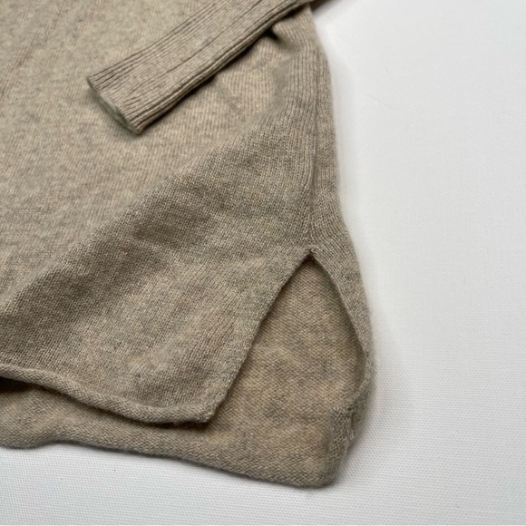 Athleta Cashmere Surrey Sweater Turtleneck Neutral Quiet Luxury Office Boho - Picture 3 of 14